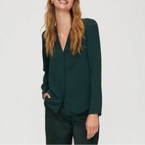 BABATON POWER BLOUSE Small/Dark Green Like New